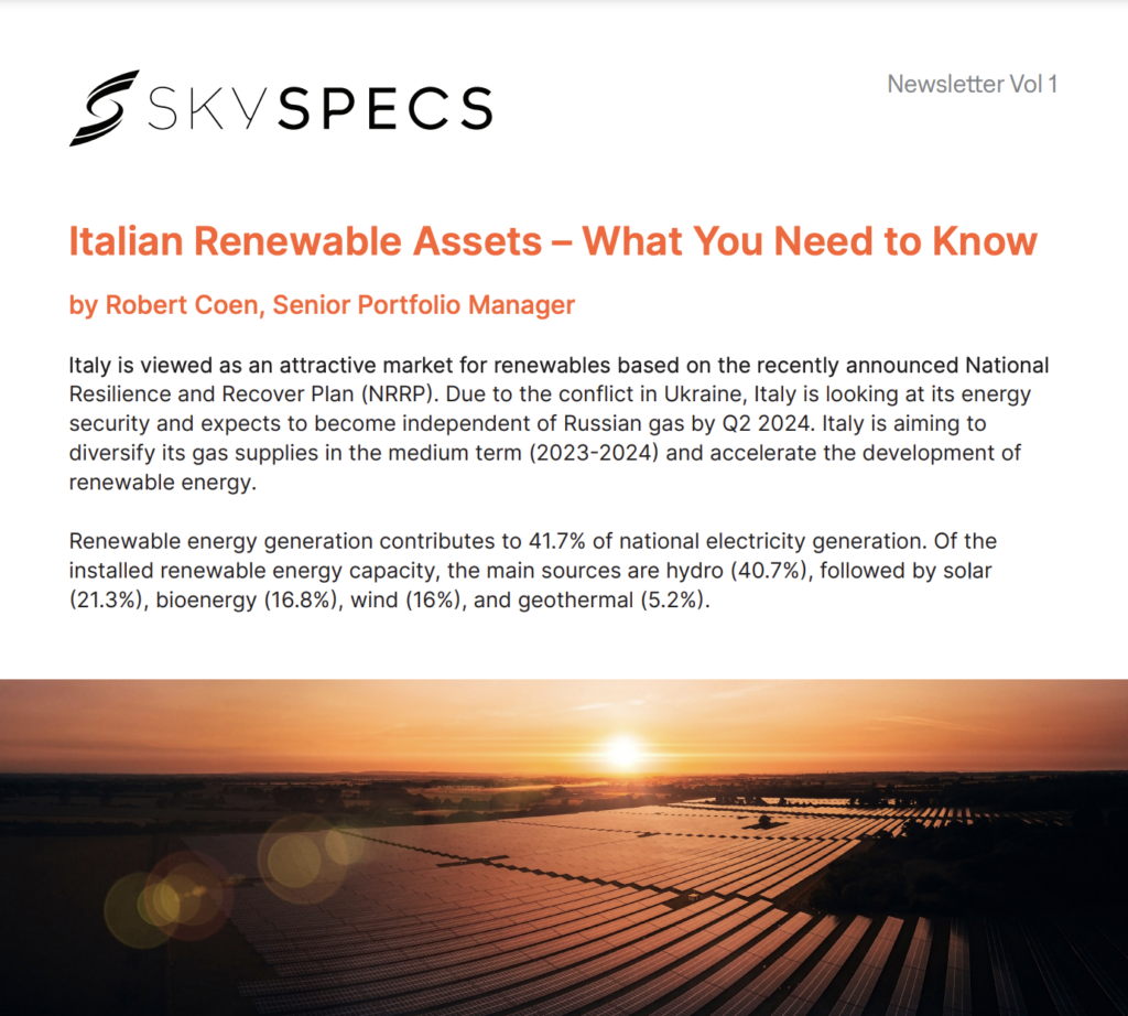 Italian Renewable Assets–What You Need to Know - Newsletter
