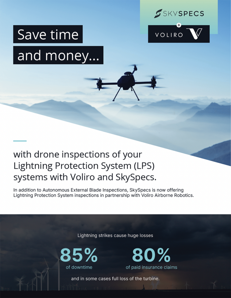 SkySpecs is now offering Lightning Protection System inspections in partnership with Voliro