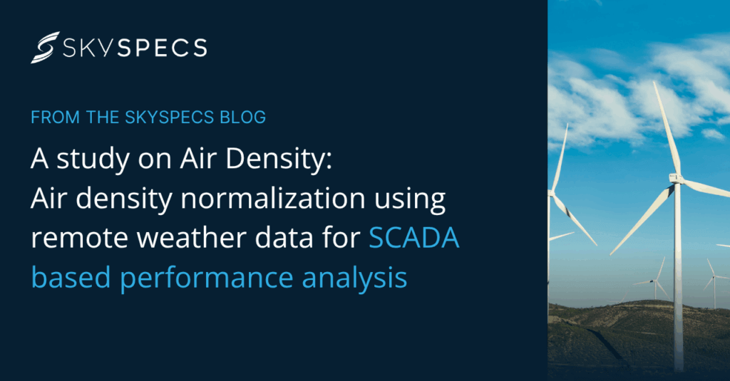 Air density normalization using remote weather data for SCADA based performance analysis with image of wind turbine blades