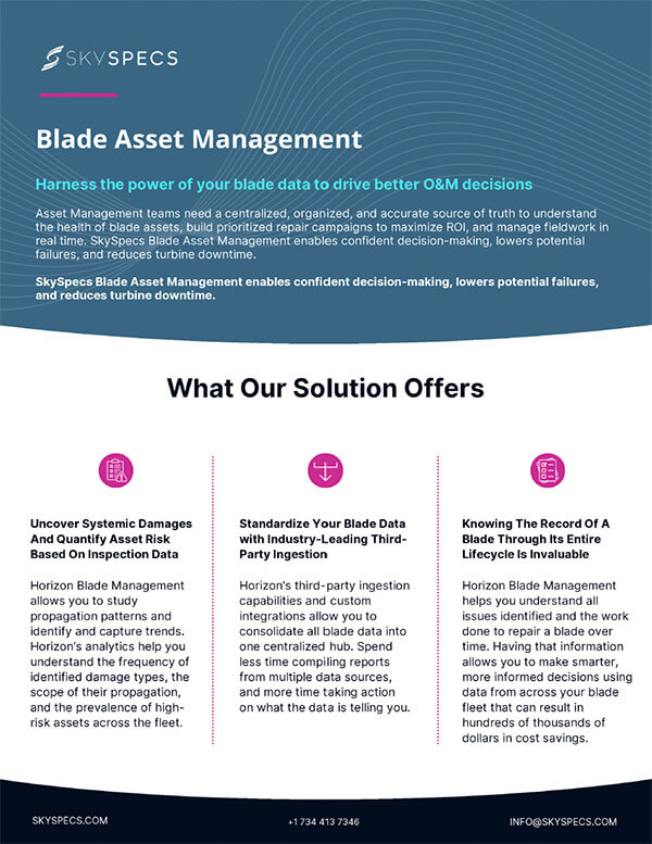 SkySpecs Blade Asset Management
