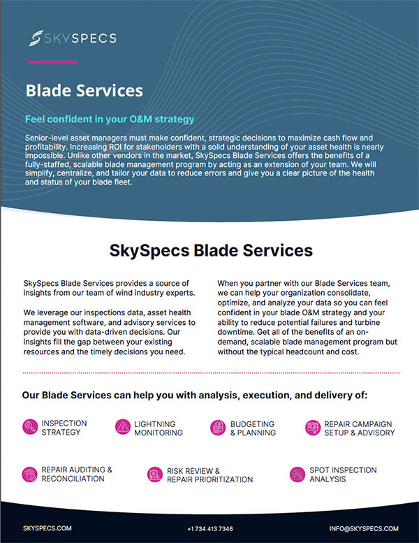 SkySpecs Horizon Blade Asset Management