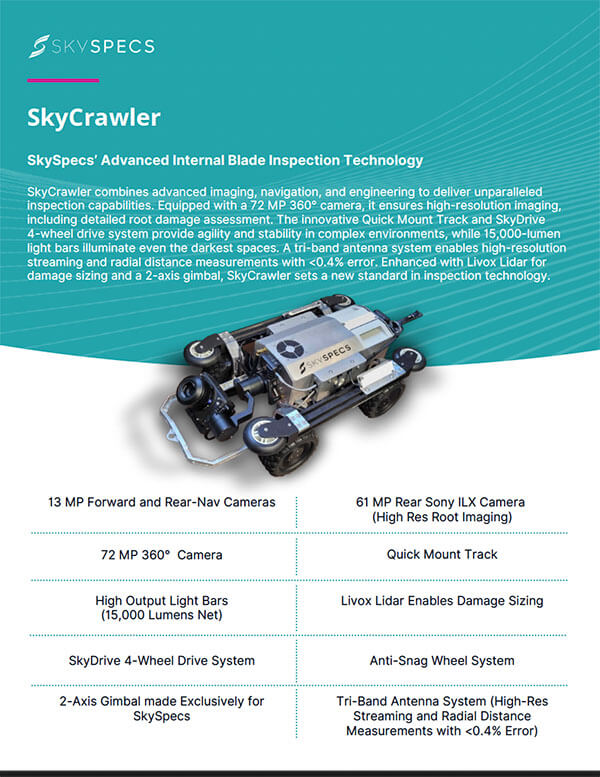 SkySpecs Internal Blade Inspections – SkyCrawler