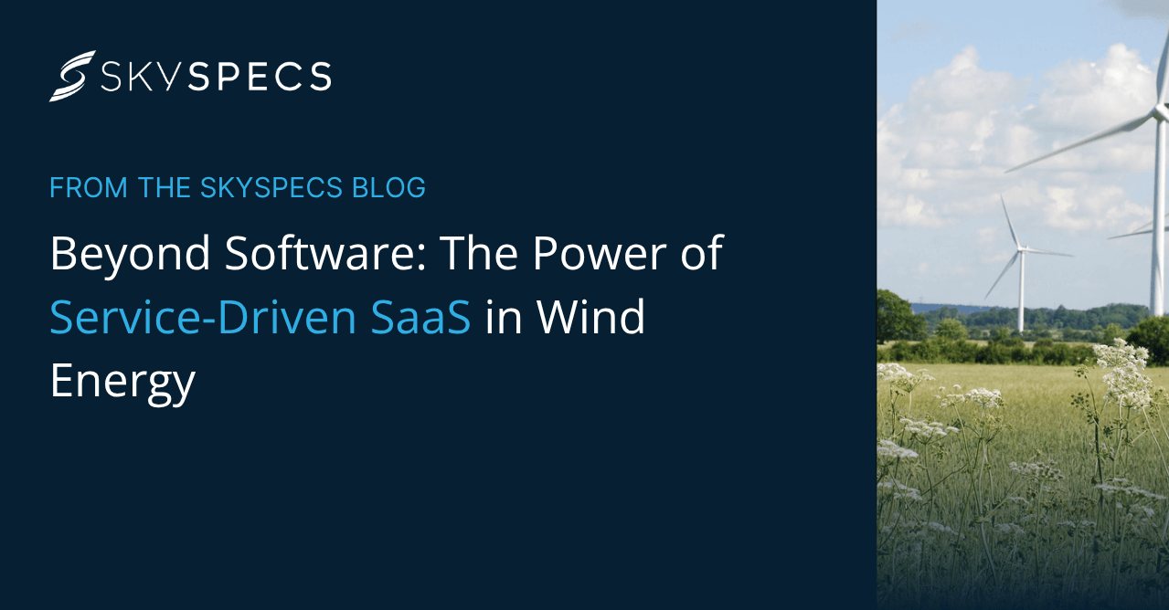 power of service driven saas in wind energy with image of wind farm