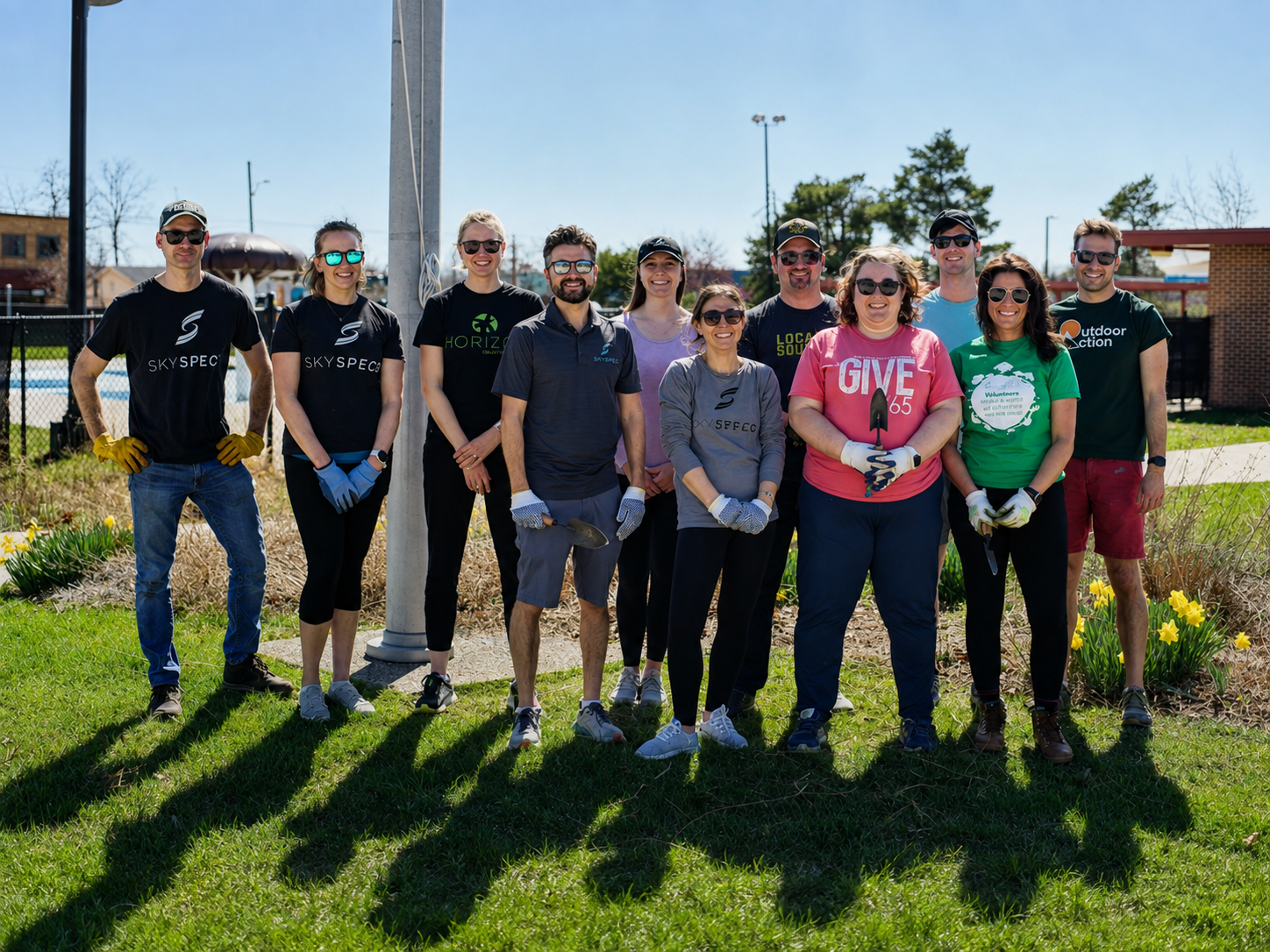 SkySpecs team members volunteering together